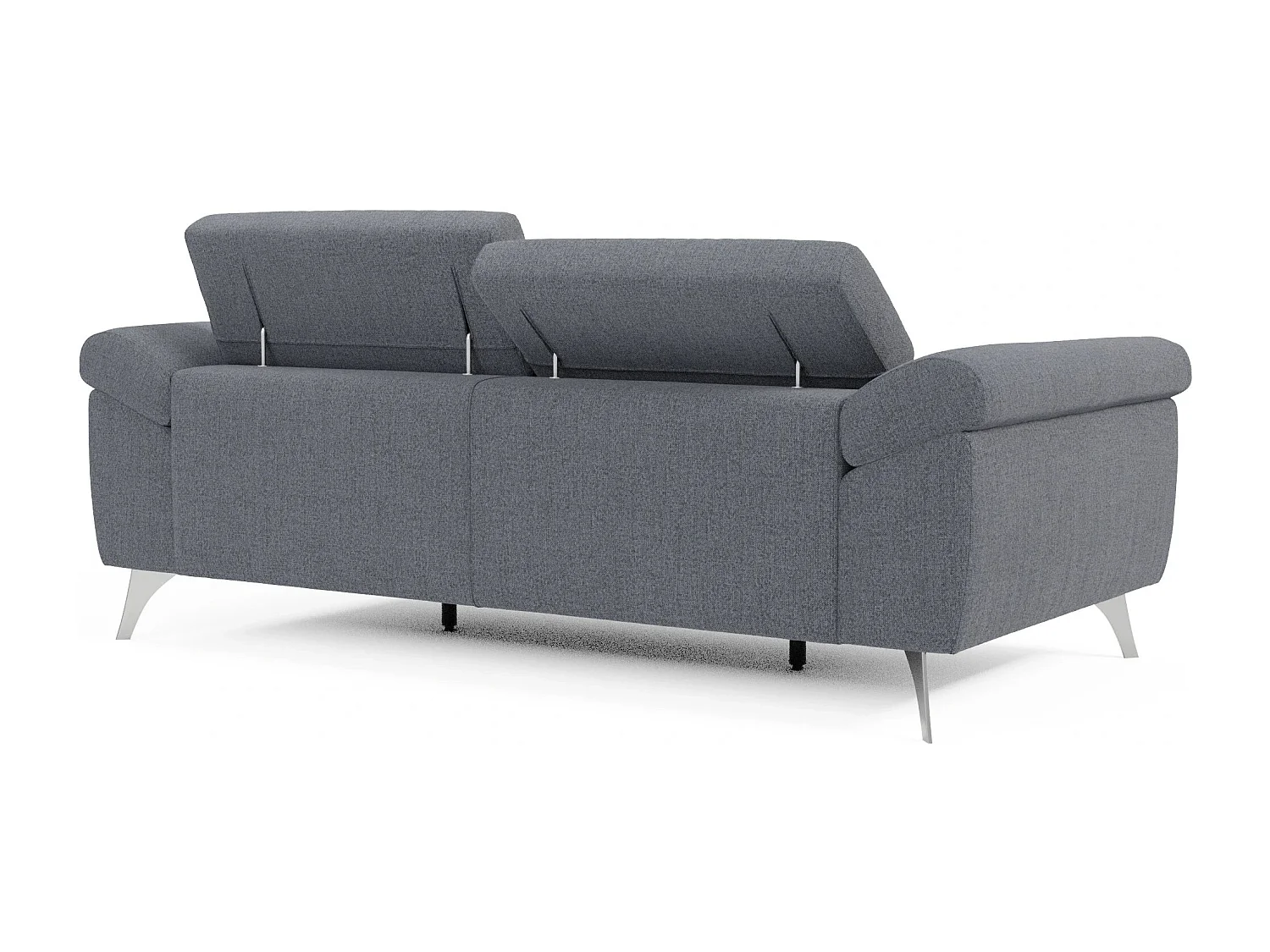 Donatello Sofa mit ausziehbaren Sitzen, Armlehnen mit Staufach aus abwaschbarem Stoff T23 213 cm Graphitblau