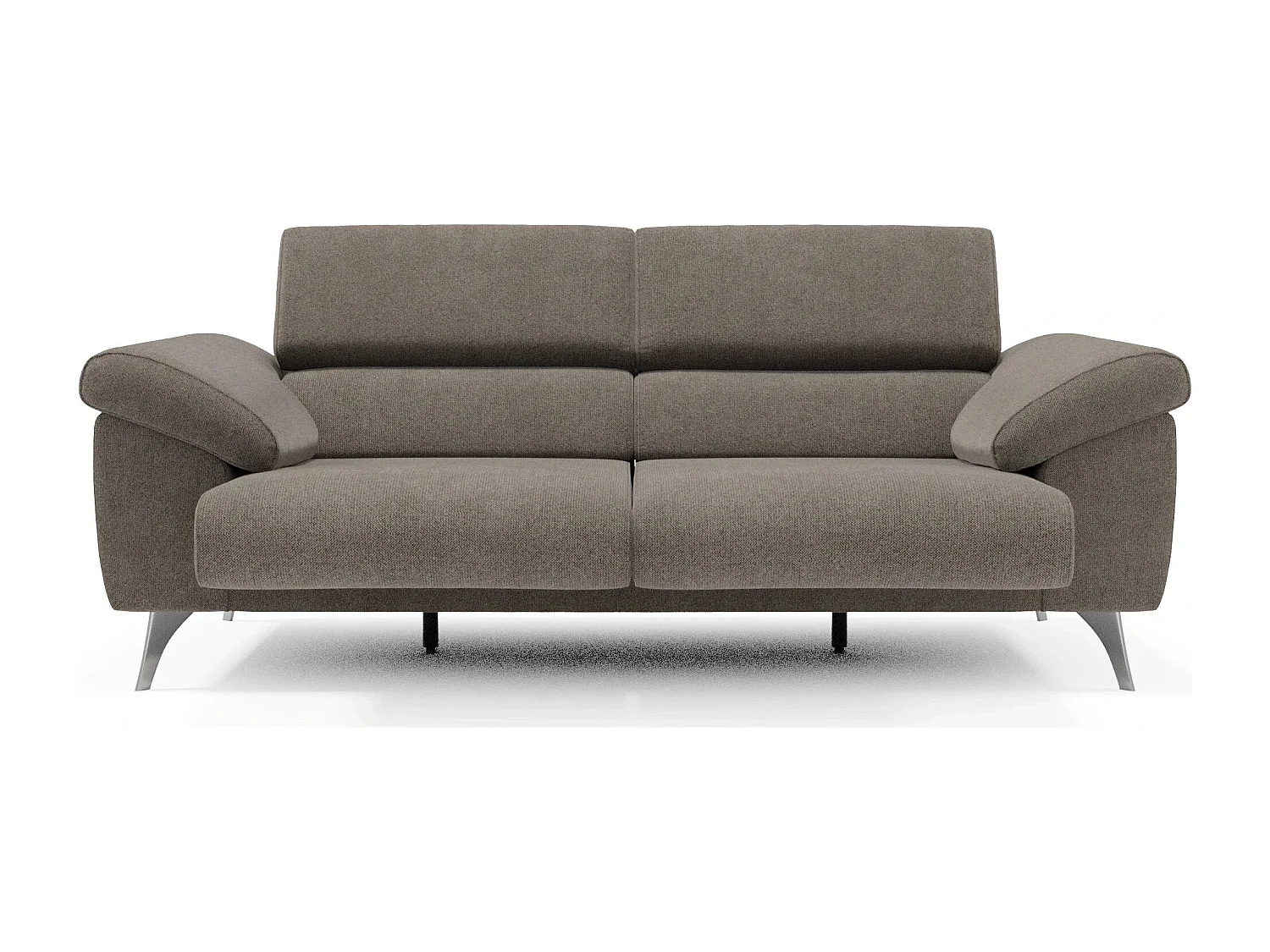 Donatello Sofa mit ausziehbaren Sitzen, Armlehnen mit Staufach aus abwaschbarem Stoff T23 183 cm Taupe