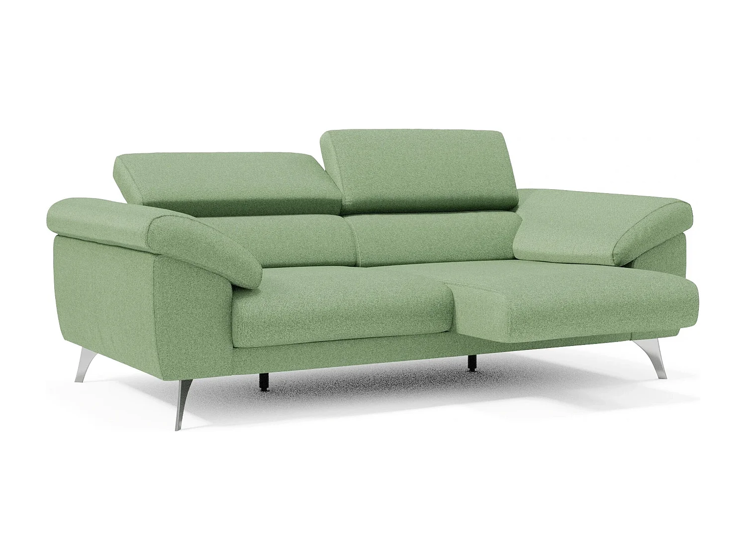 Donatello Sofa mit ausziehbaren Sitzen, Armlehnen mit Staufach aus abwaschbarem Stoff T23 183 cm Menta