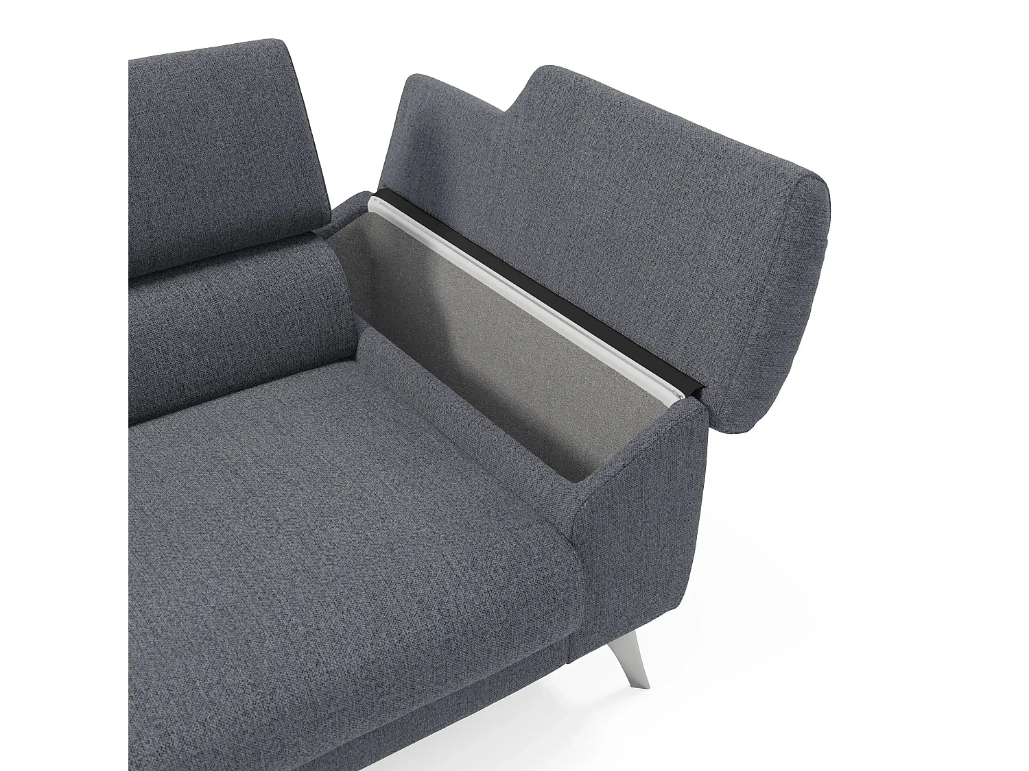 Donatello Divano con sedute allungabili braccioli contenitore e poggiatesta reclinabili in tessuto smacchiabile T23 183 cm blu grafite