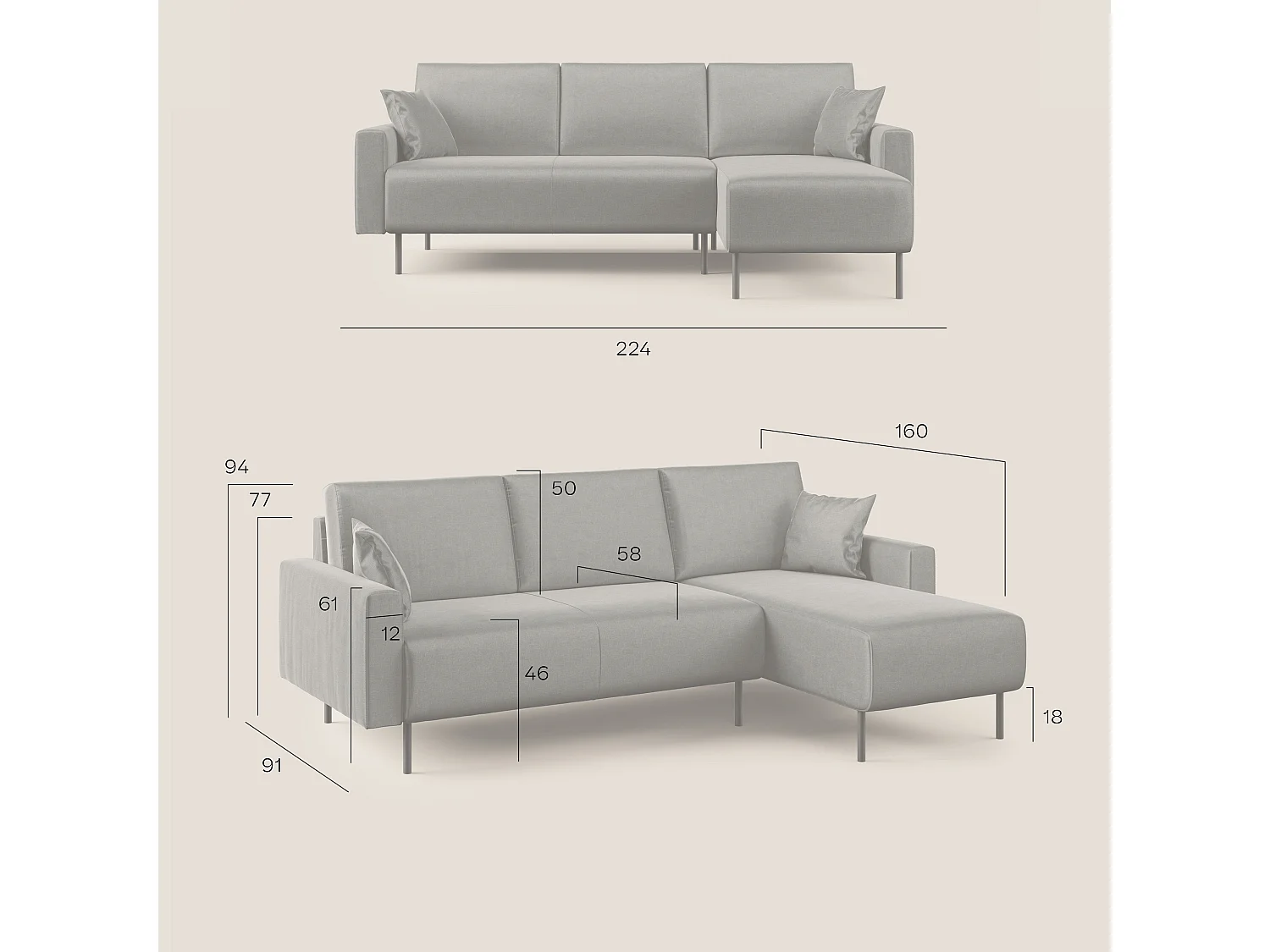 Arthur Divano moderno angolare in velluto morbido impermeabile T01 224 cm Sinistro petrolio 224 cm Sinistro petrolio