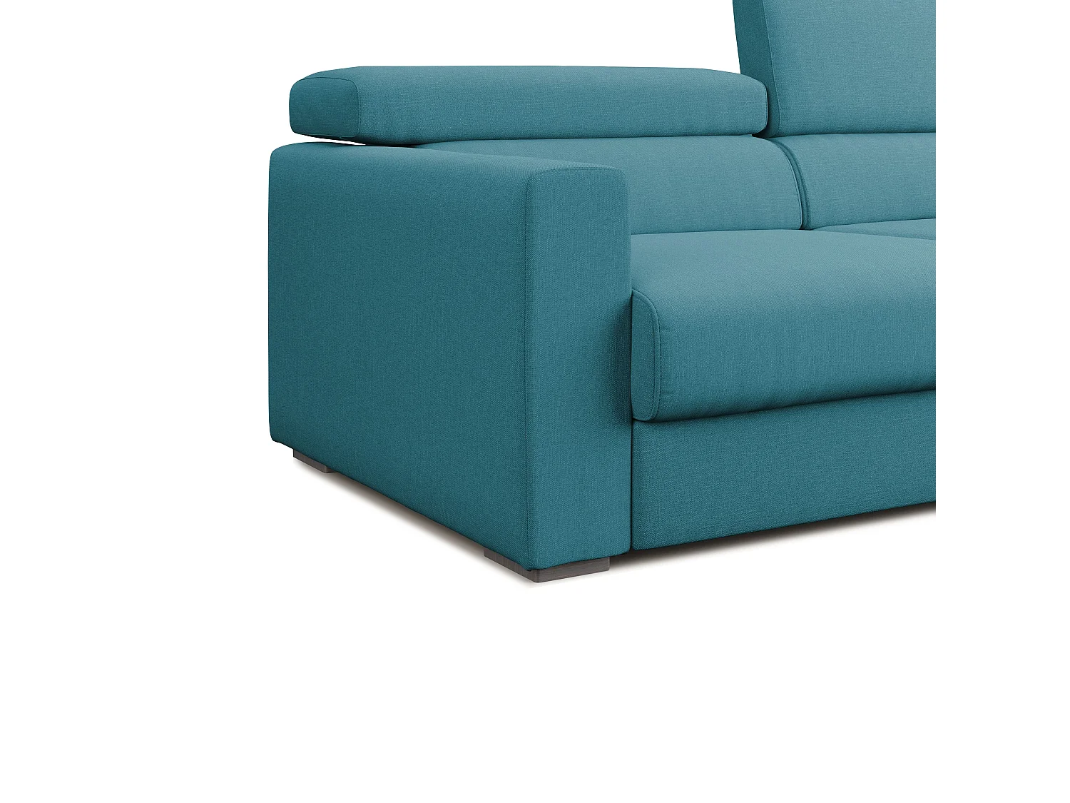 Dylan Canapé avec pouf amovible en tissu effet coton imperméable T13 188 cm bleu