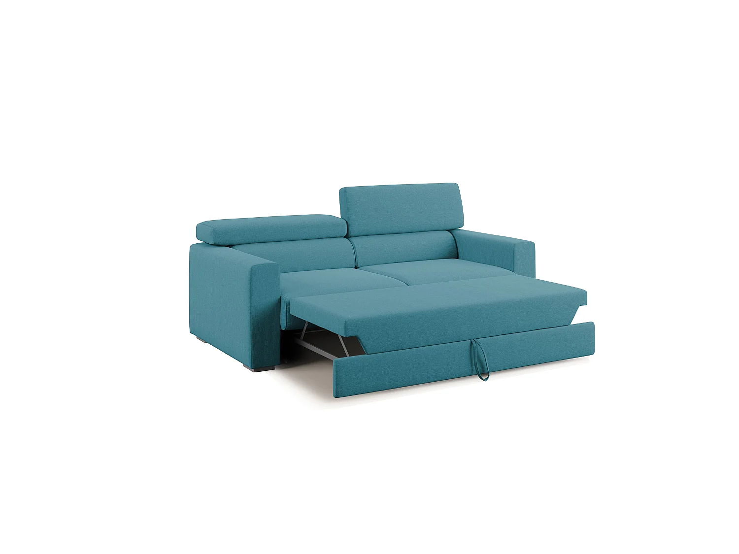 Dylan Sofa mit Bettkastenauszug aus wasserfestem, Baumwollartigem Stoff T13 188 cm blau