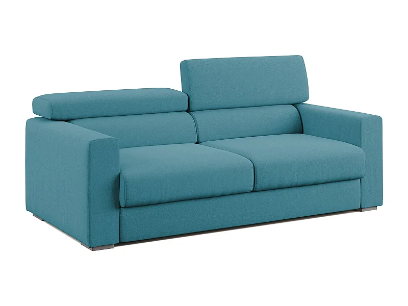 Dylan Sofa mit Bettkastenauszug aus wasserfestem, Baumwollartigem Stoff T13 188 cm blau