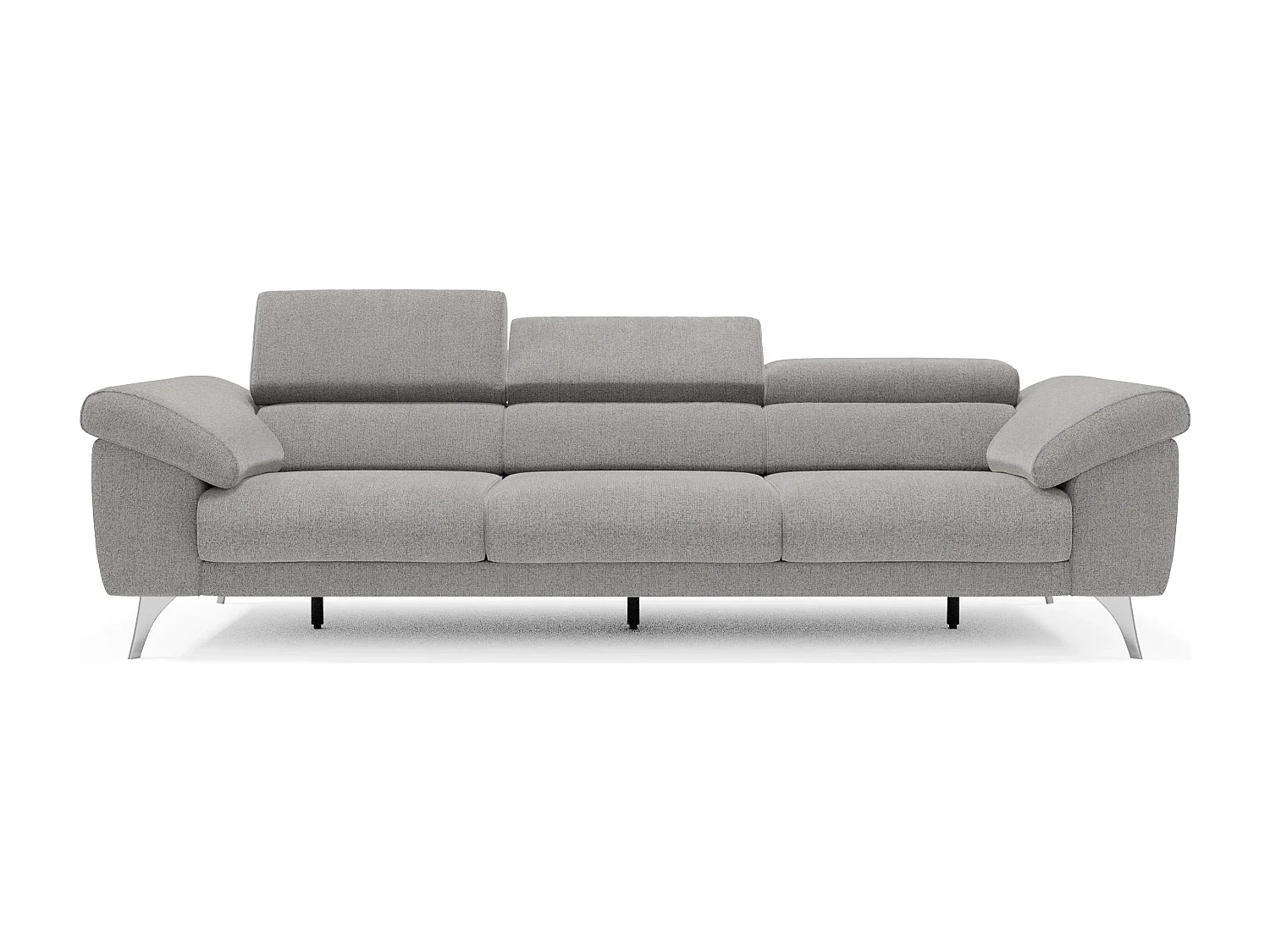 Donatello Sofa mit ausziehbaren Sitzen, Armlehnen mit Staufach aus abwaschbarem Stoff T23 265 cm Grau