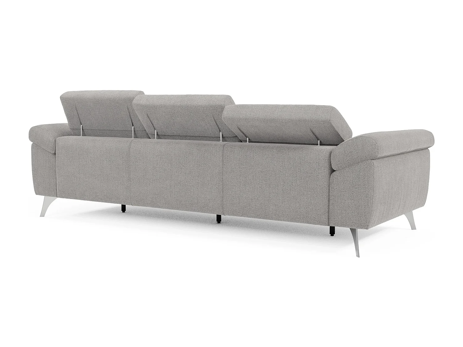 Donatello Sofa mit ausziehbaren Sitzen, Armlehnen mit Staufach aus abwaschbarem Stoff T23 265 cm Grau