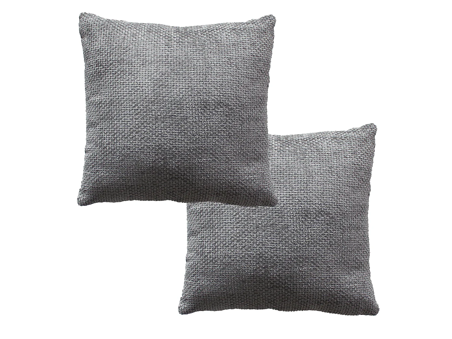2 Coussins Velours Chenillé, Déhoussable, 40x40cm, 100% polyester, Collection Kamala, CMADECO - Noir