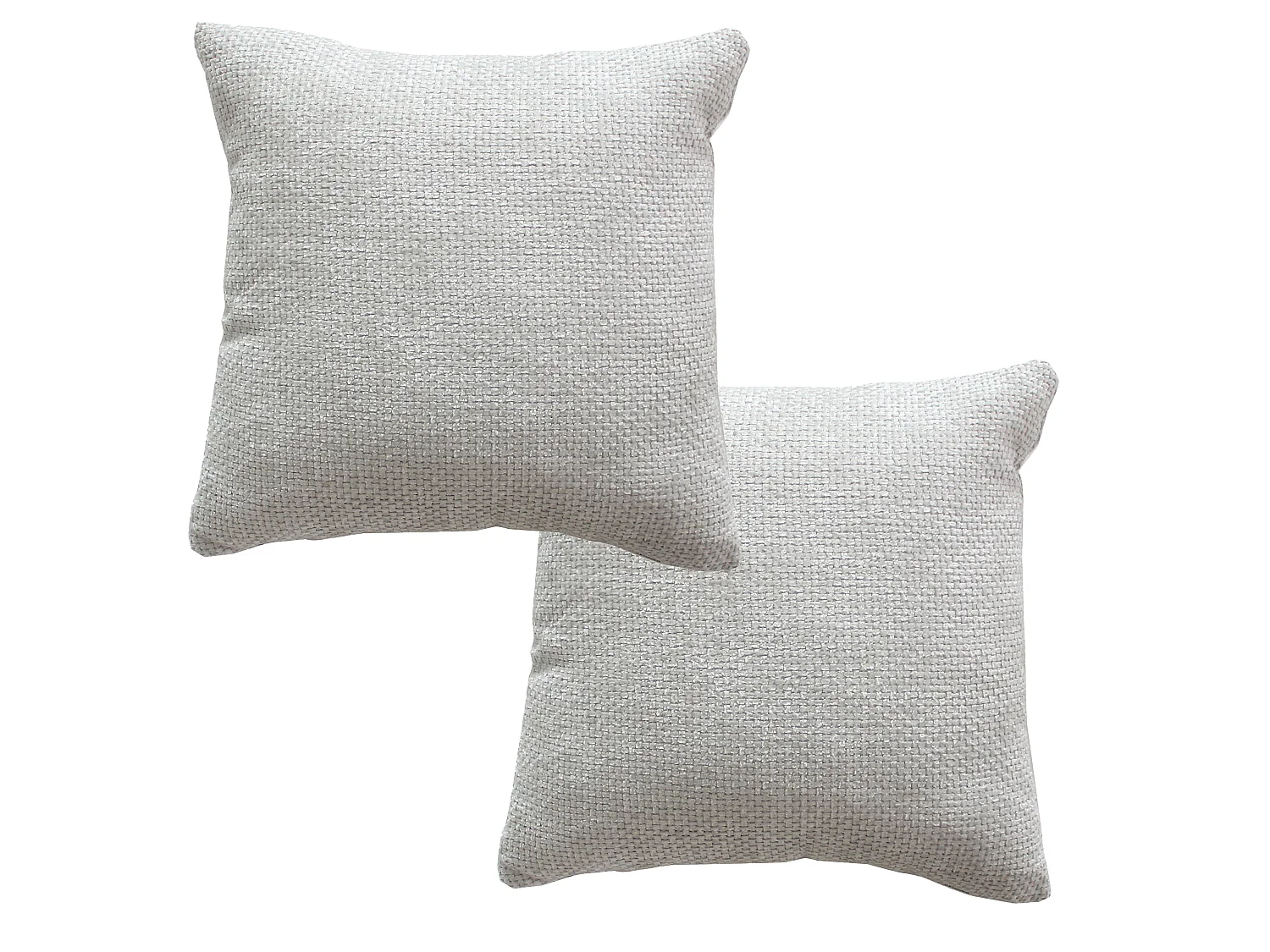 2 Coussins Velours Chenillé, Déhoussable, 40x40cm, 100% polyester, Collection Kamala, CMADECO - Gris