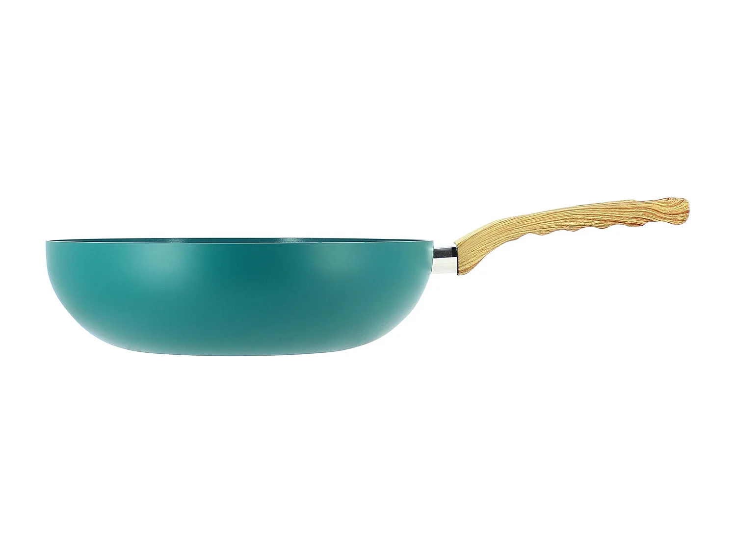 Menastyl - Wok Colorama 28cm En Aluminium Recyclé Bleu Canard Induction