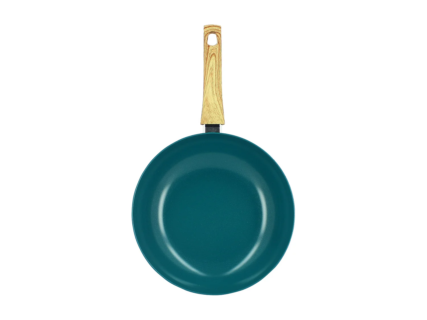 Menastyl - Wok Colorama 28cm En Aluminium Recyclé Bleu Canard Induction