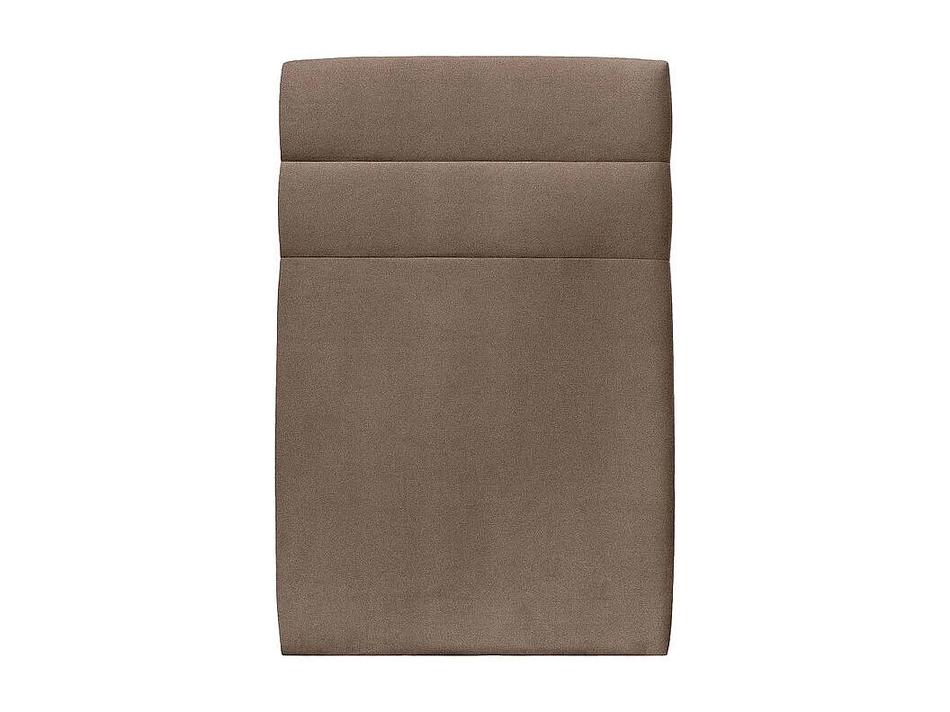 Lit 90x190cm avec tête de lit lignes velours et sommier kit taupe - Hauteur totale : 29cm