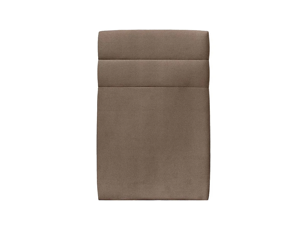 Lit 90x190cm avec tête de lit lignes velours et sommier kit taupe - Hauteur totale : 29cm