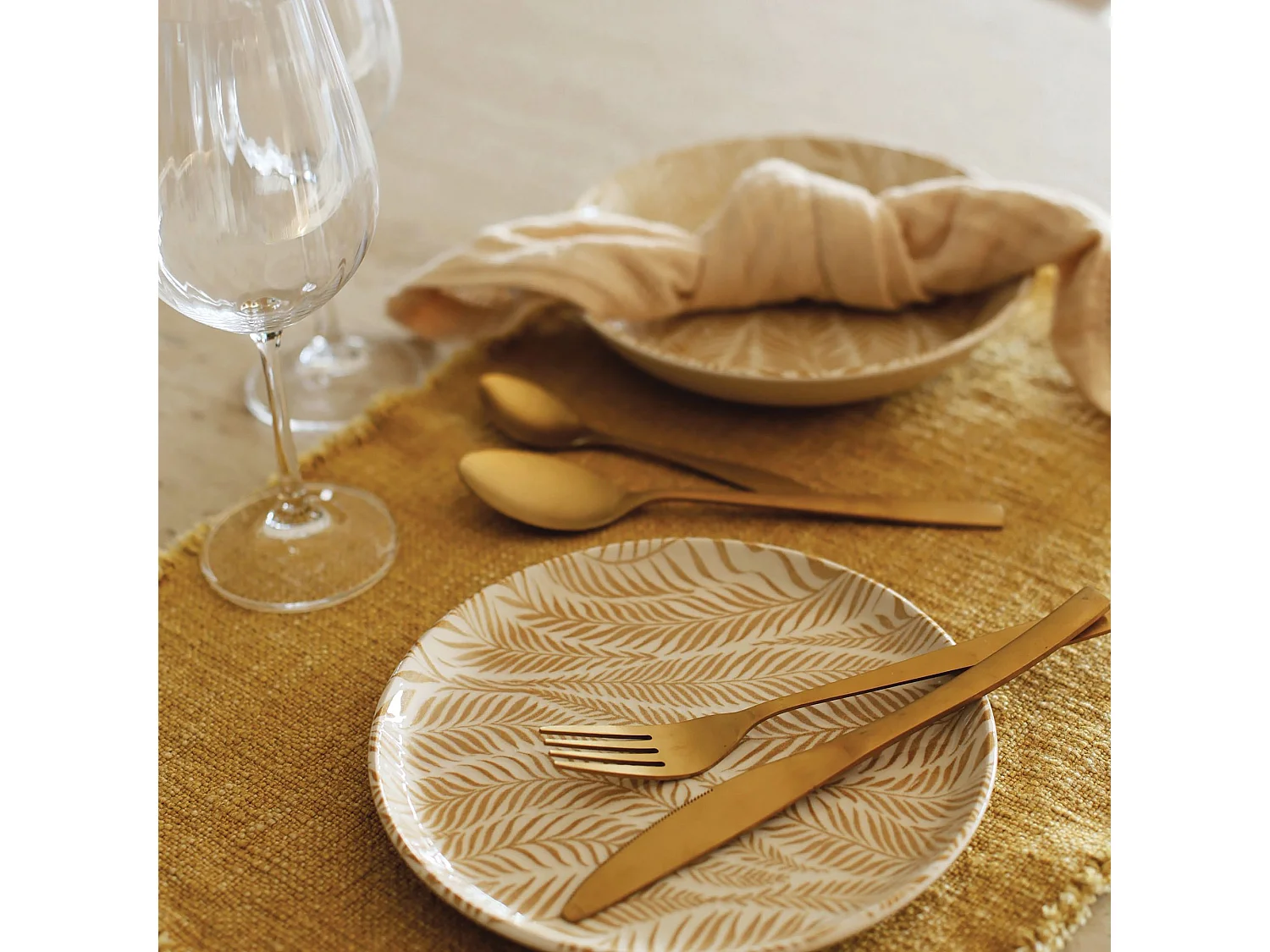 Novastyl - Lot 6 Assiettes Plates Savane 26cm En Gres