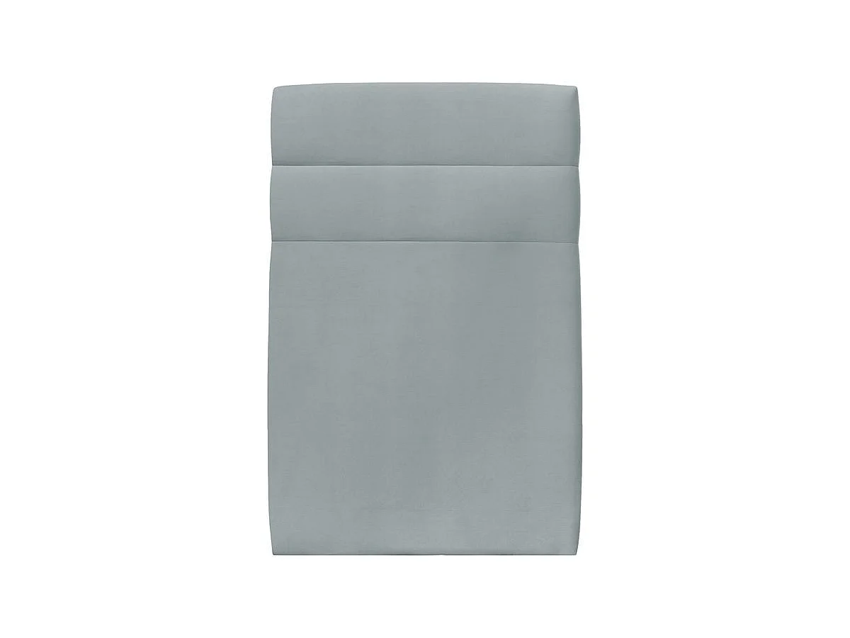 Lit 90x190cm avec tête de lit lignes velours et sommier kit Gris bleuté - Hauteur totale : 29cm