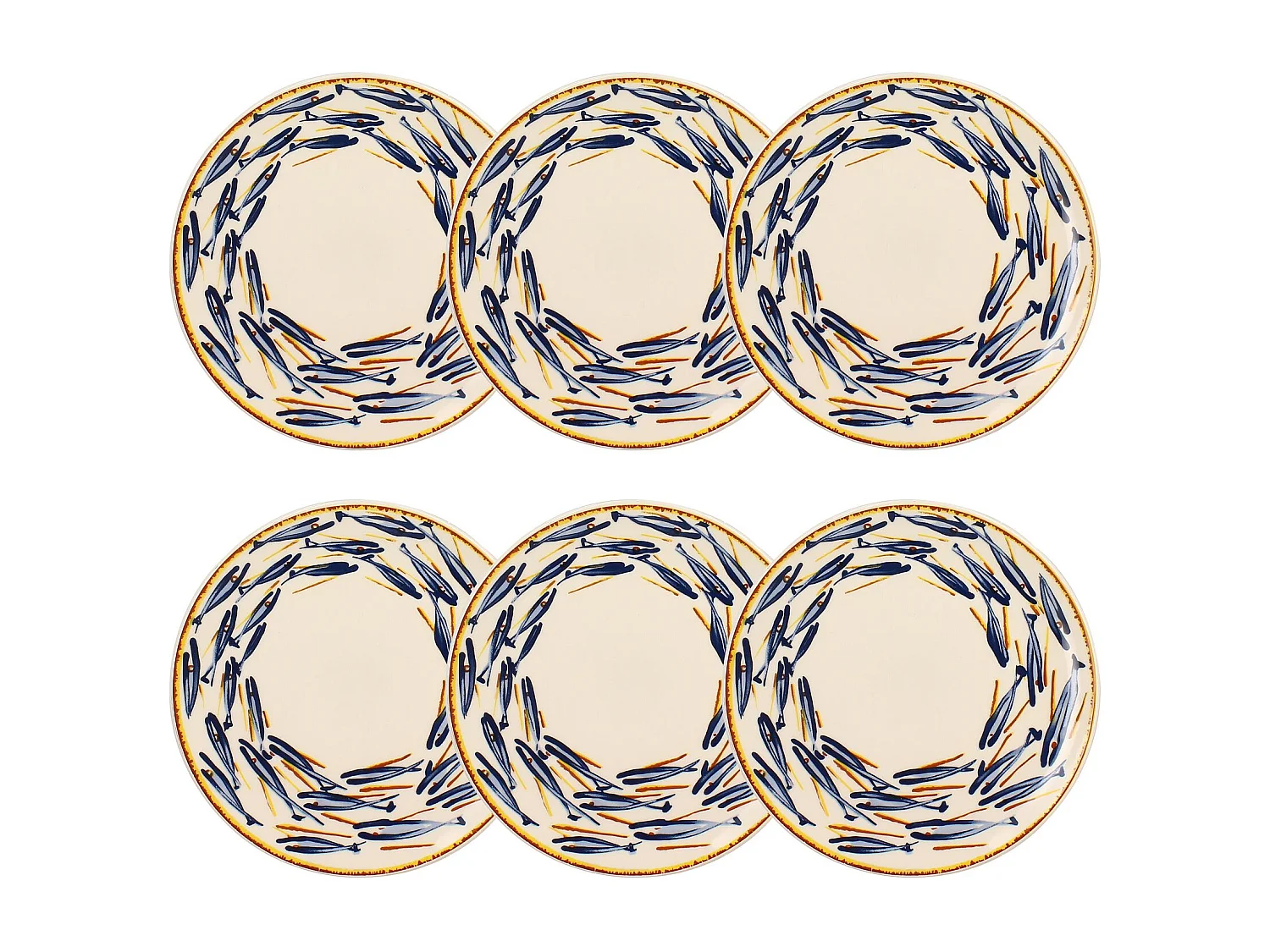 Novastyl - Lot6 Assiettes A Dessert Marius 19cm En Gres