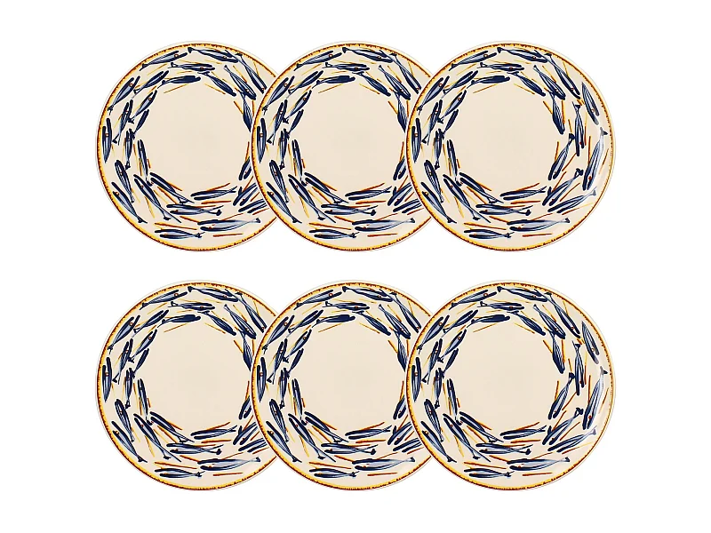 Novastyl - Lot6 Assiettes A Dessert Marius 19cm En Gres