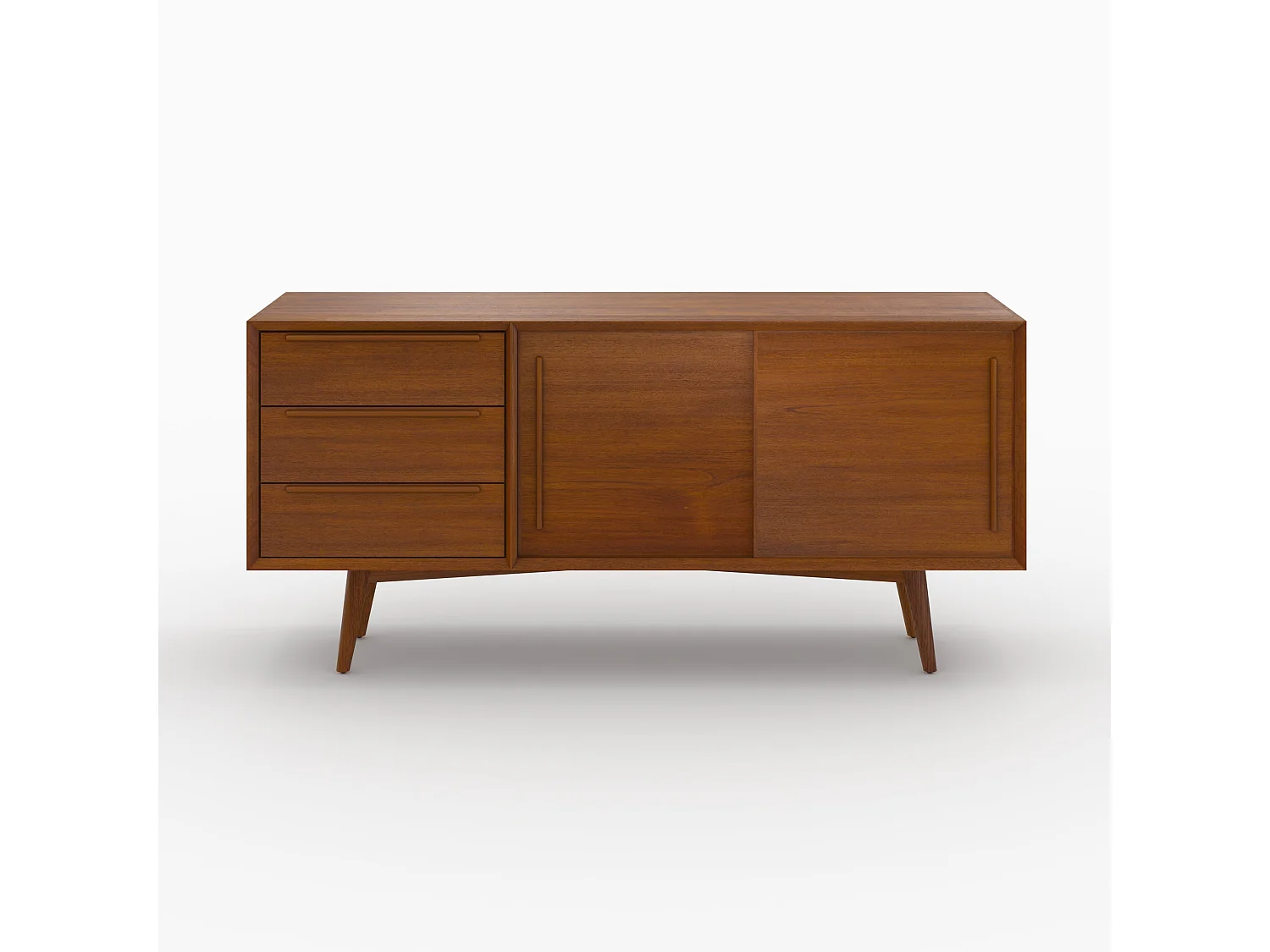 Buffet 2 portes coulissantes et 3 tiroirs en teck - Waya