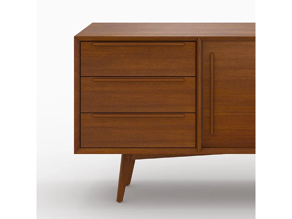 Buffet 2 portes coulissantes et 3 tiroirs en teck - Waya