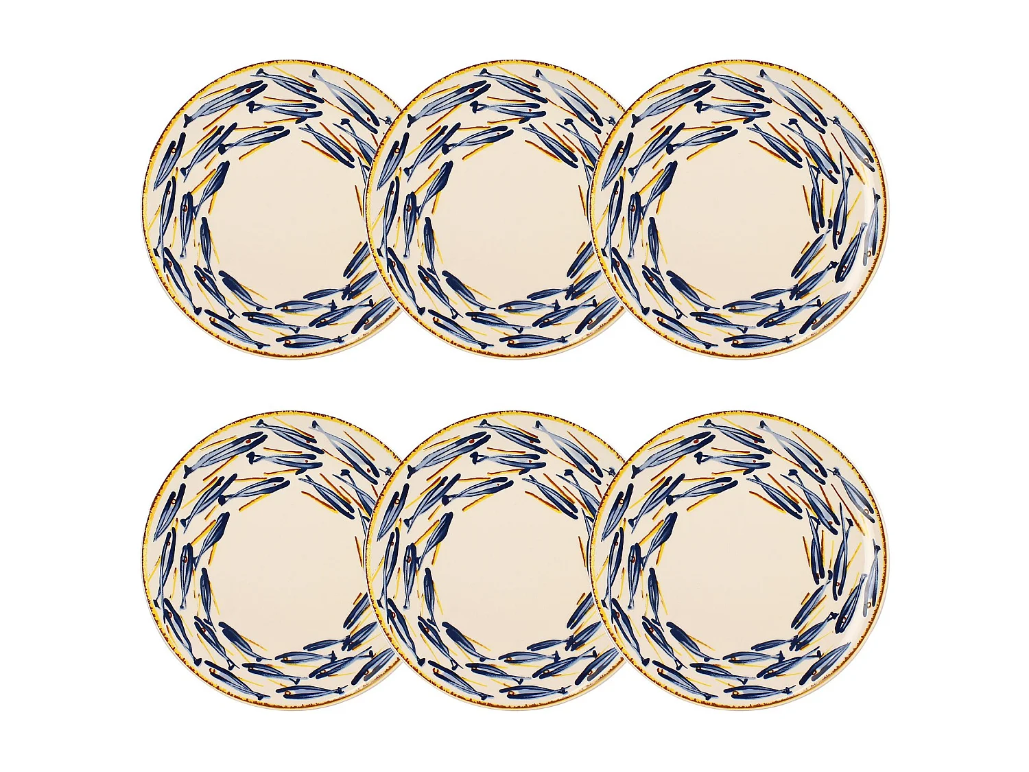 Novastyl - Lot 6 Assiettes Plates Marius 26cm En Gres