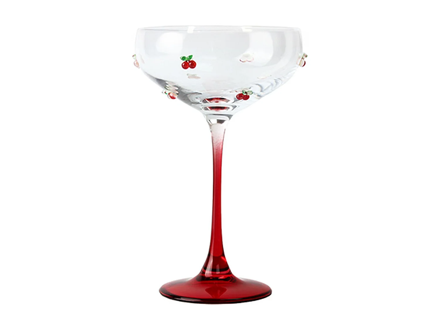 Novastyl - Lot De 4 Coupes à Champagne 27cl En Verre Cerise