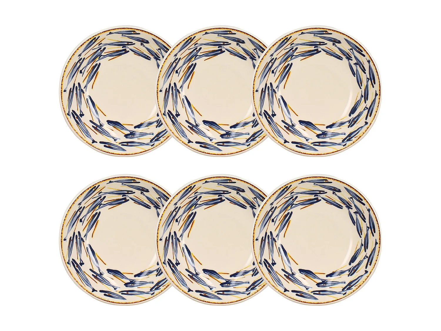 Novastyl - Lot 6 Assiettes Creuses Marius 20cm En Gres