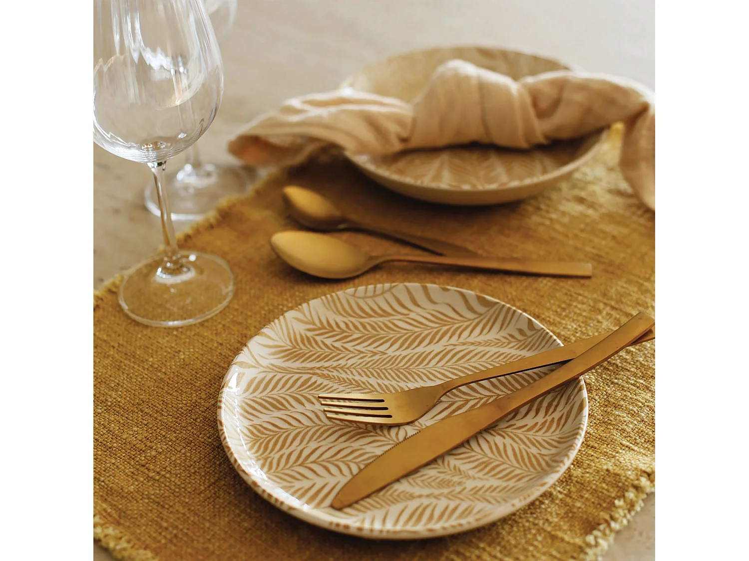 Novastyl - Lot 6 Assiettes Creuses Savane 20.5cm En Gres