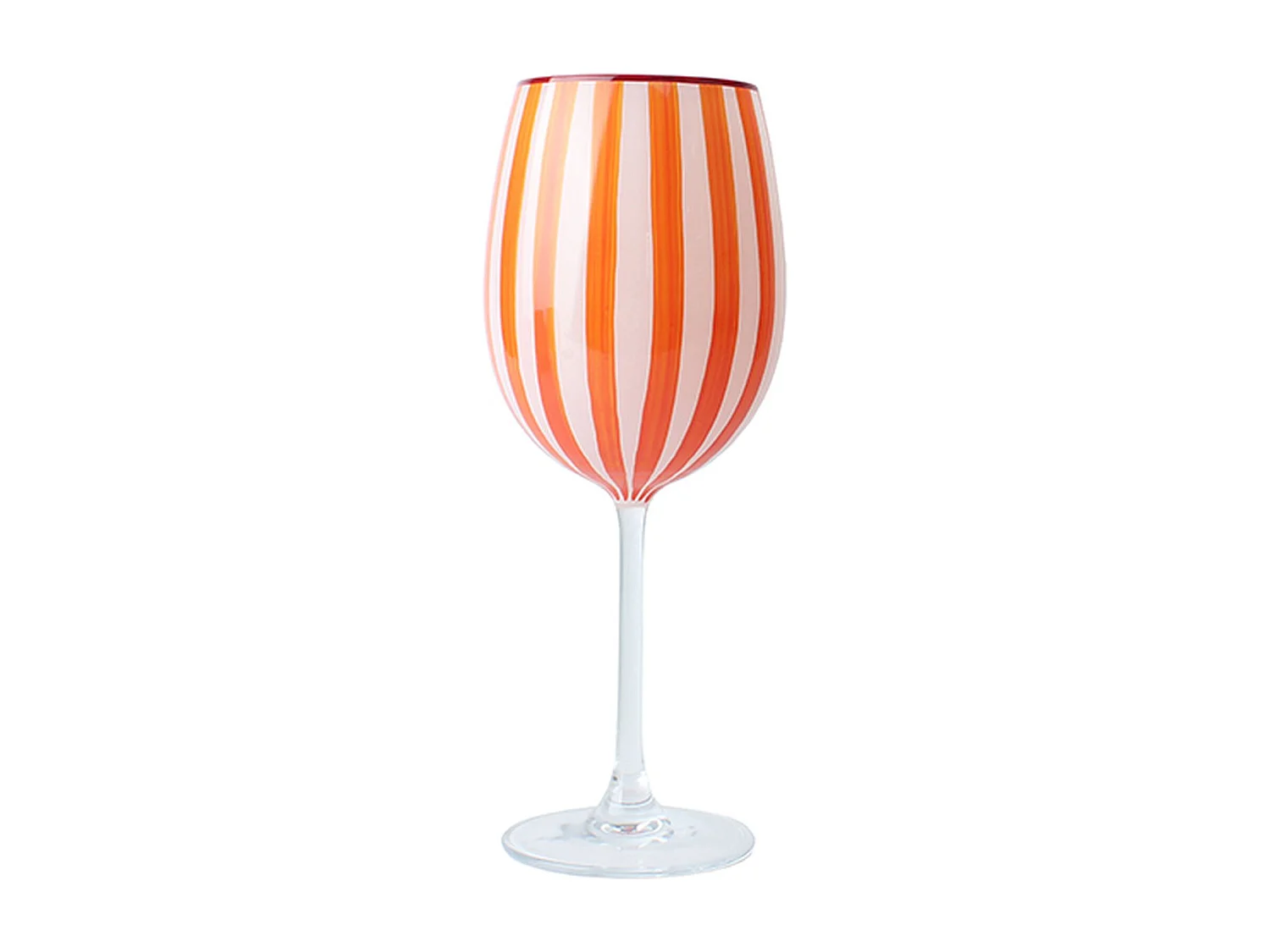 Novastyl - Lot De 3 Verres à Pied 43.5cl En Verre Orange Circus