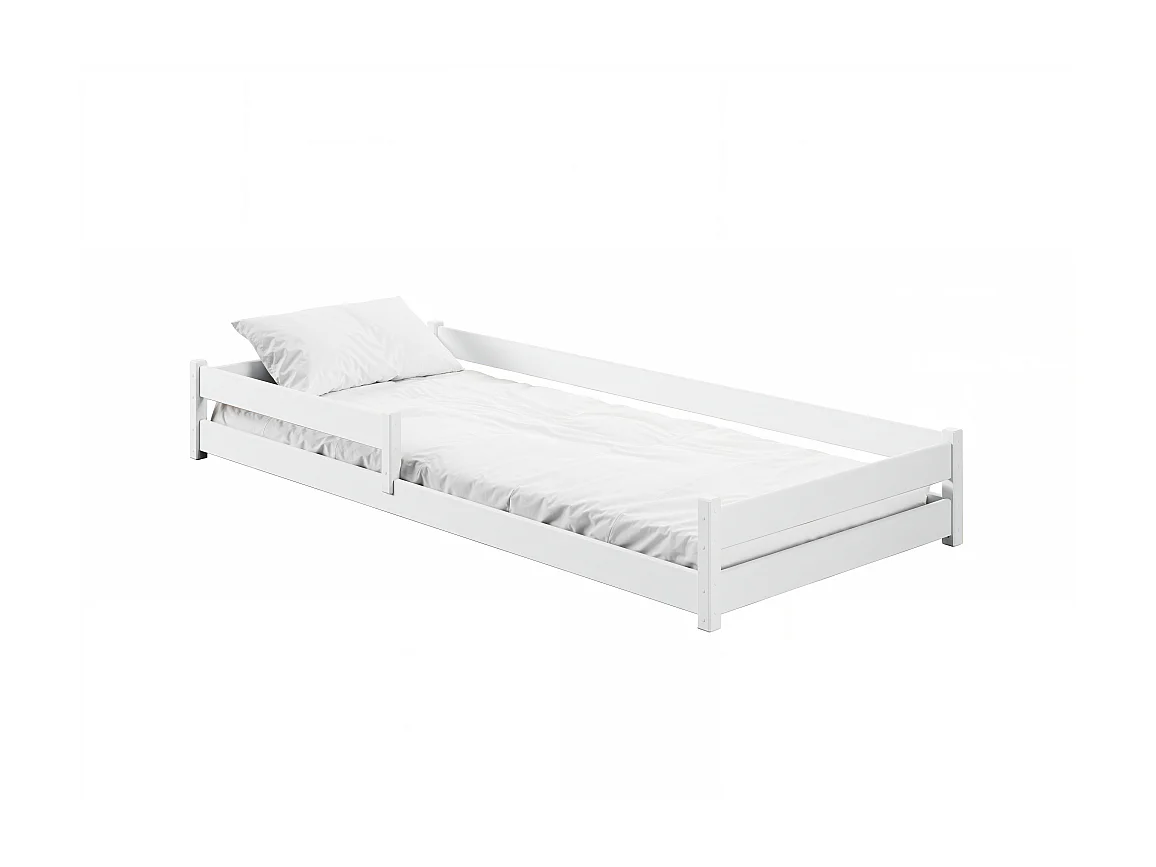 Lit enfant ALICE 80x160 Blanc - blanc Livré avec sommiers