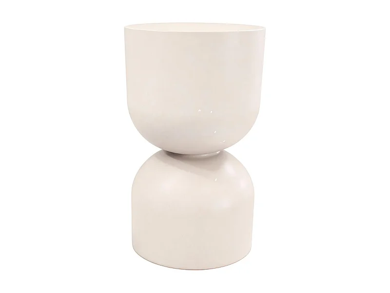 Bout de canapé en résine beige mat Ø24 cm - Ori