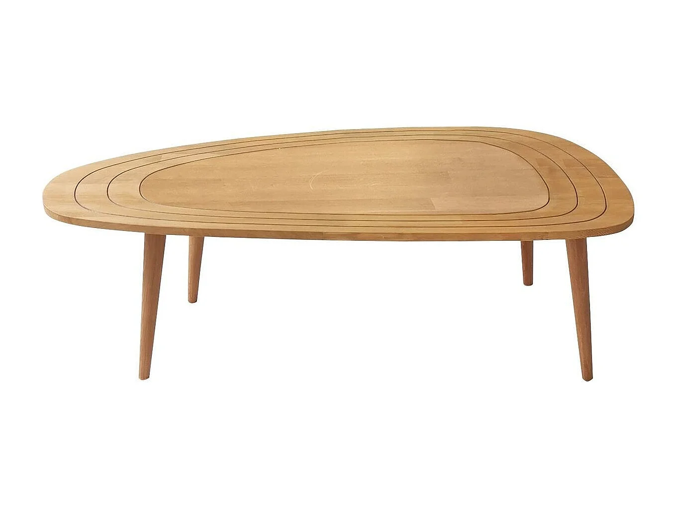 Table basse organique en Bois effet Teck 115 cm - Hera