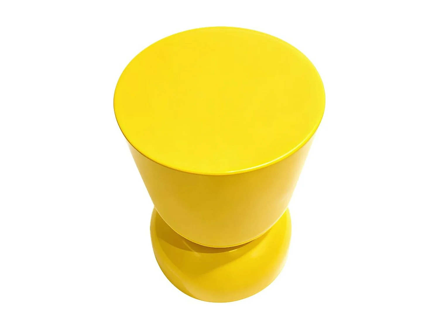 Bout de canapé en résine jaune brillant Ø31 cm - Tilda