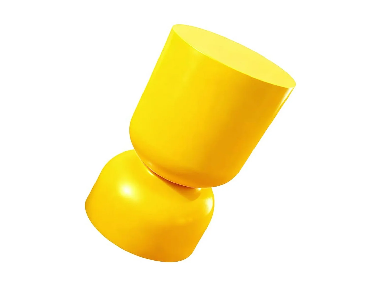 Bout de canapé en résine jaune brillant Ø31 cm - Tilda