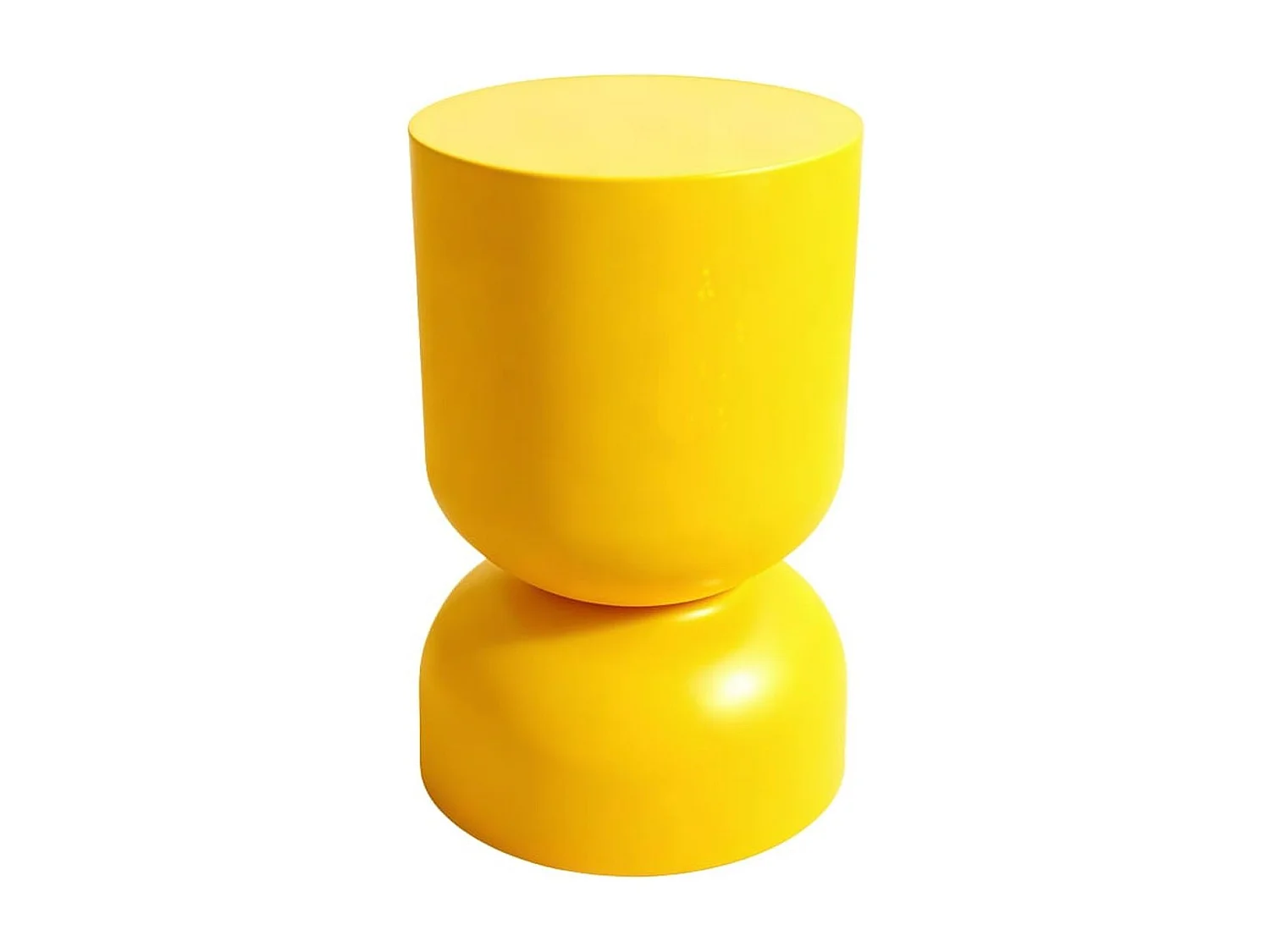 Bout de canapé en résine jaune brillant Ø31 cm - Tilda