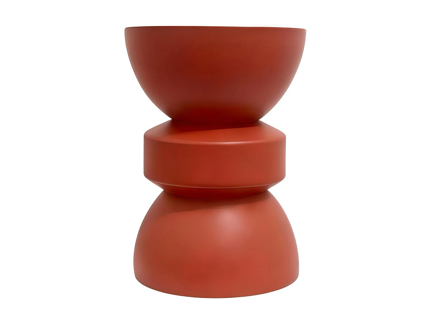 Bout de canapé en résine terracotta mat Ø30 cm - Elin