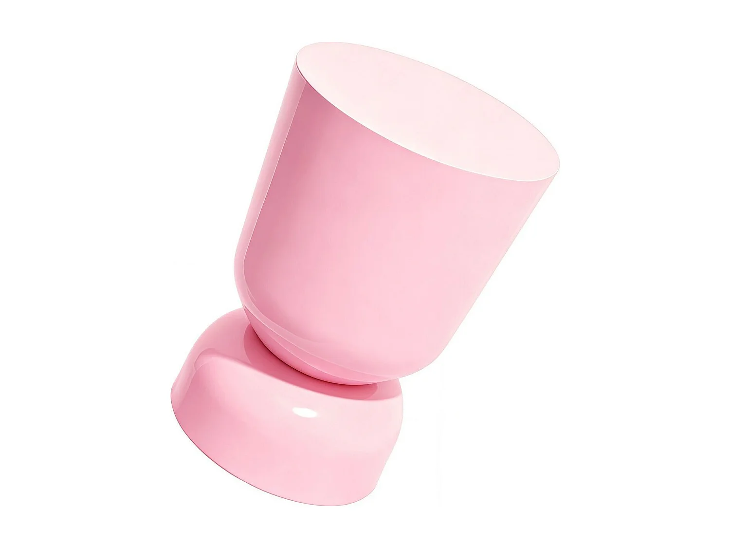 Bout de canapé en résine rose pâle brillant Ø31 cm - Tilda