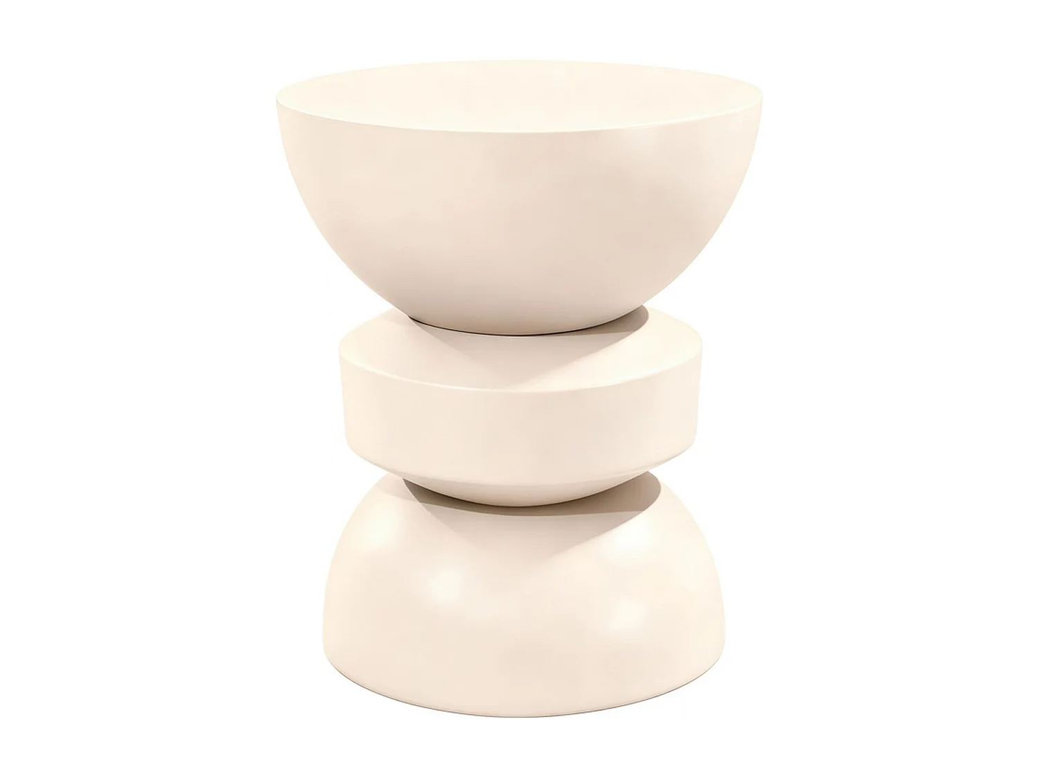 Bout de canapé en résine beige mat Ø30 cm - Elin