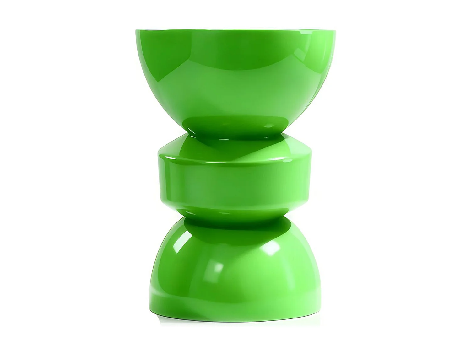 Bout de canapé en résine vert brillant Ø30 cm - Elin