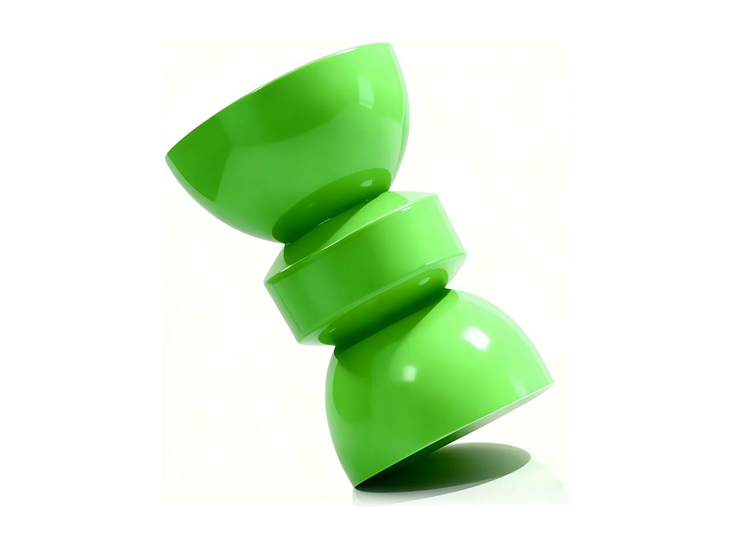 Bout de canapé en résine vert brillant Ø30 cm - Elin