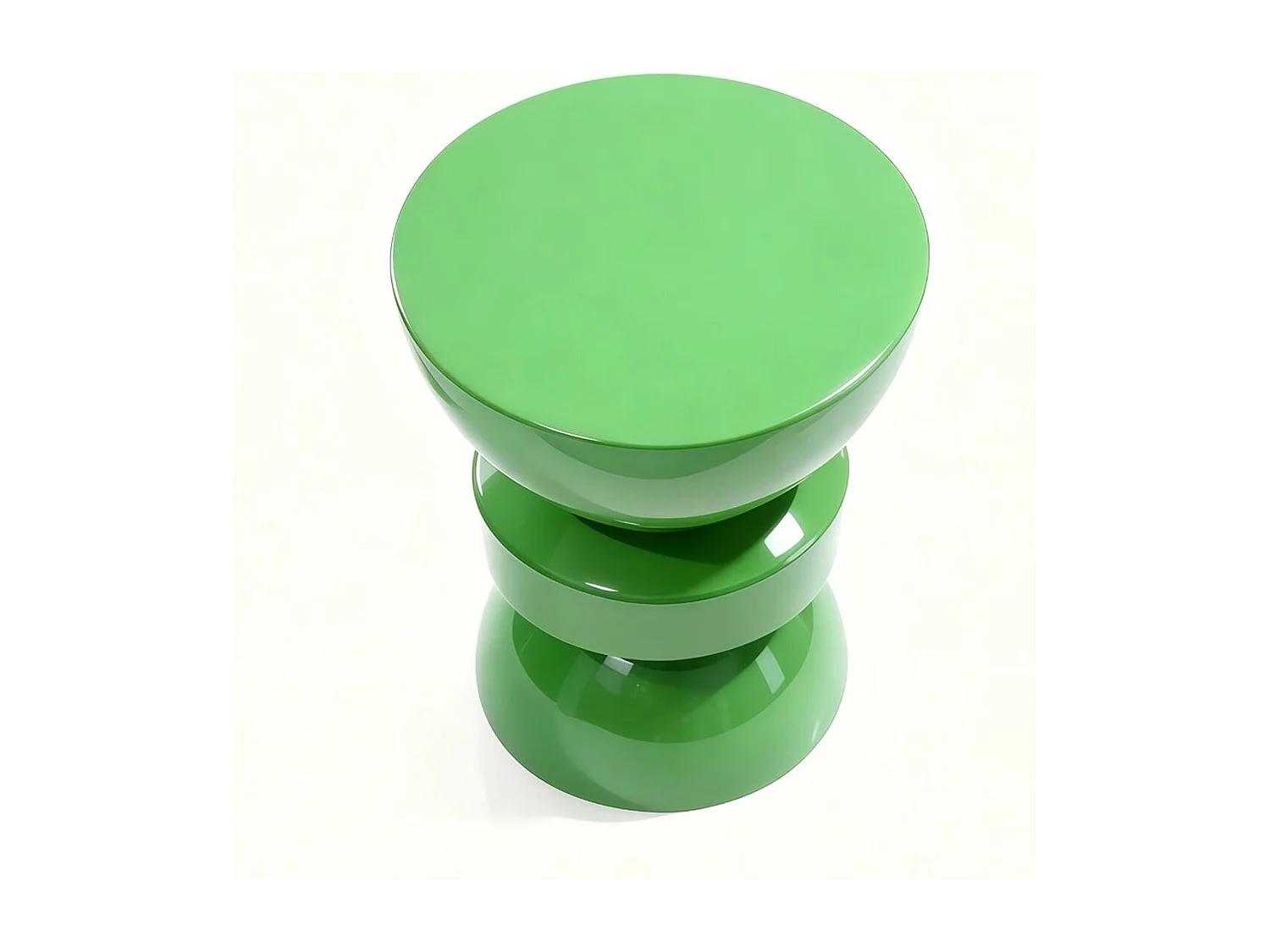 Bout de canapé en résine vert brillant Ø30 cm - Elin