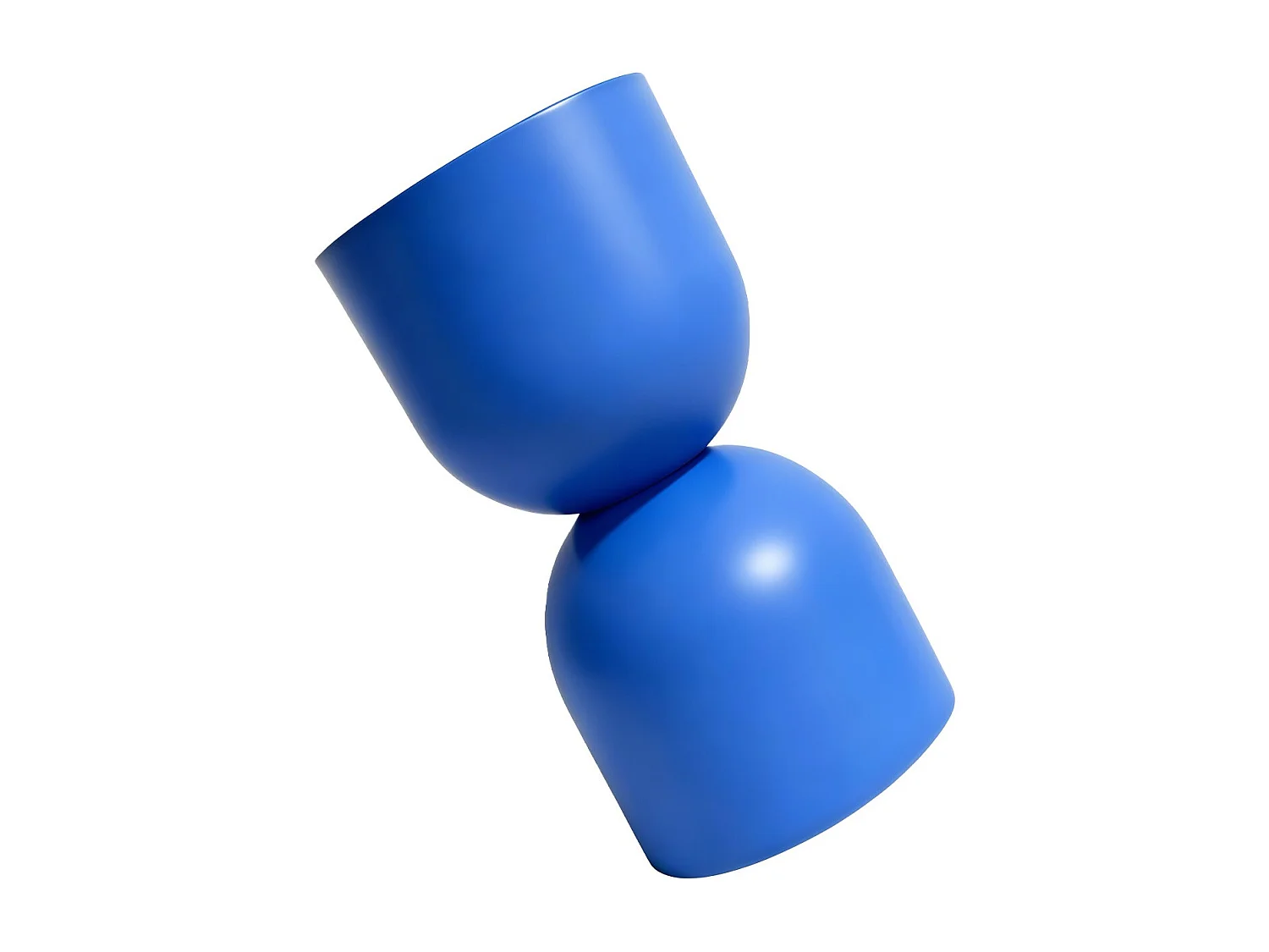 Bout de canapé en résine bleu mat Ø24 cm - Ori