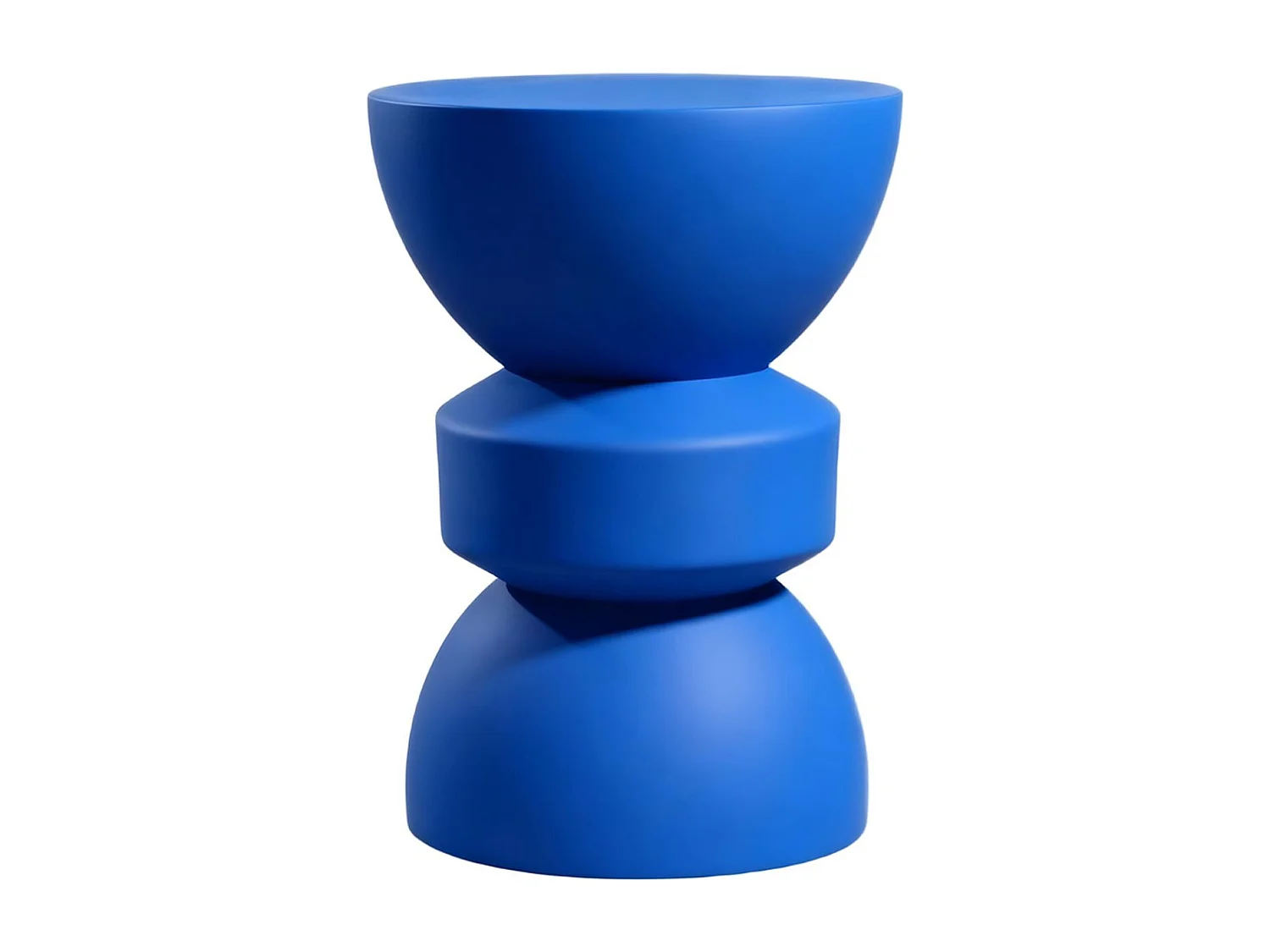 Bout de canapé en résine bleu mat Ø30 cm - Elin