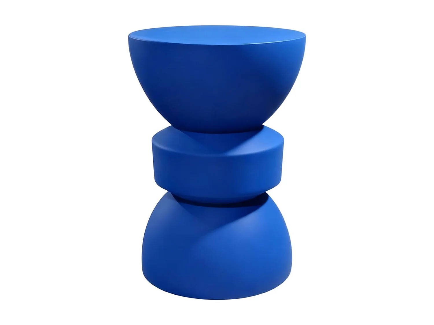 Bout de canapé en résine bleu mat Ø30 cm - Elin