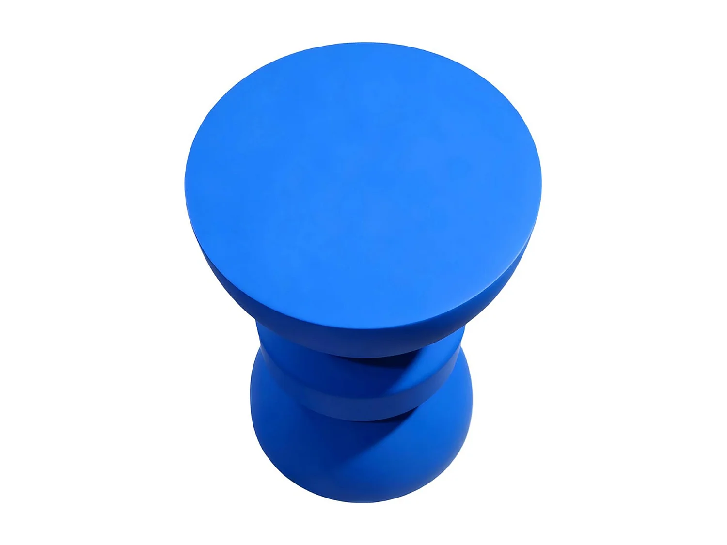 Bout de canapé en résine bleu mat Ø30 cm - Elin