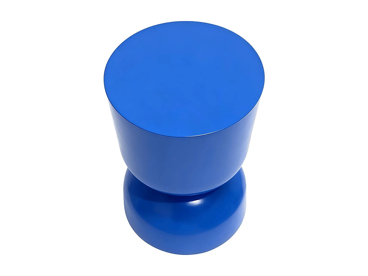 Bout de canapé en résine bleu brillant Ø31 cm - Tilda