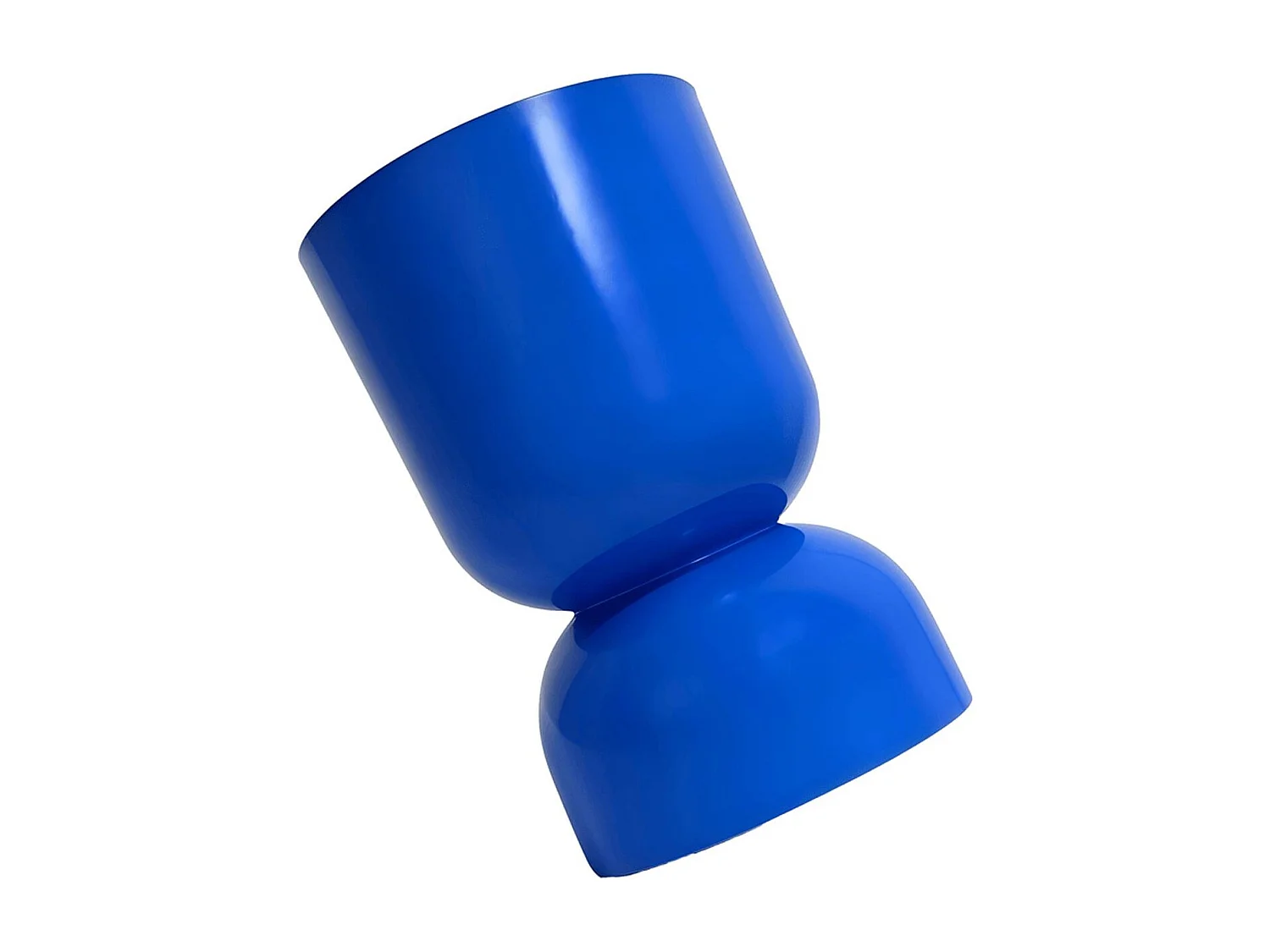 Bout de canapé en résine bleu brillant Ø31 cm - Tilda