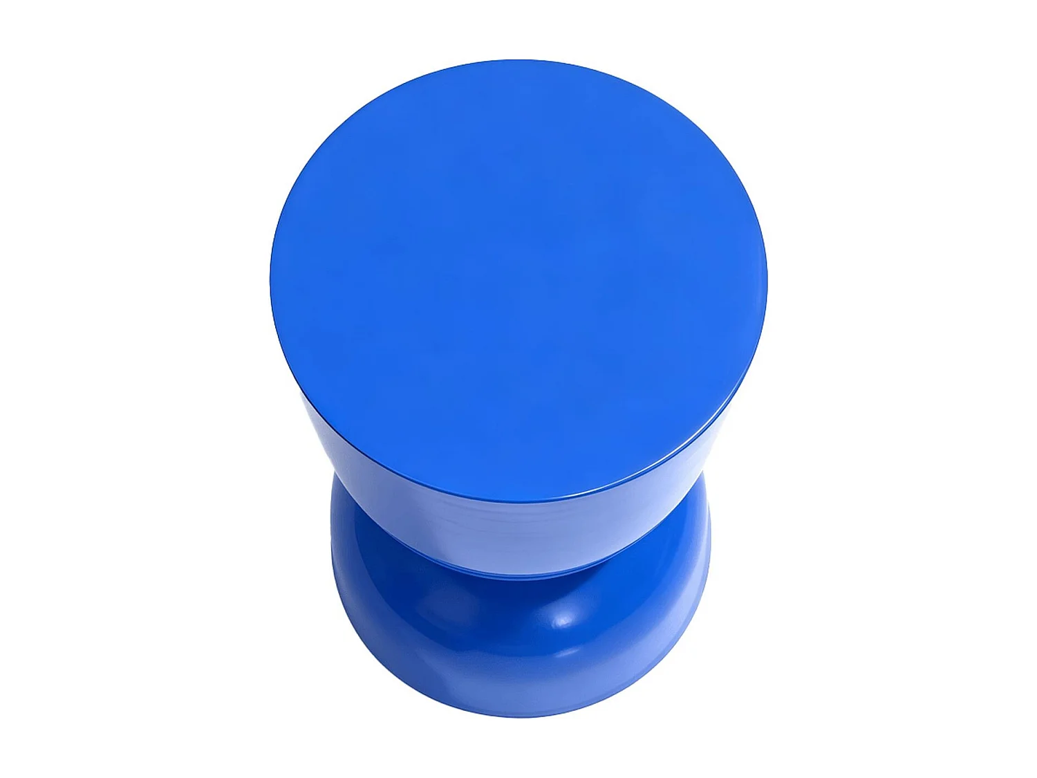 Bout de canapé en résine bleu brillant Ø31 cm - Tilda