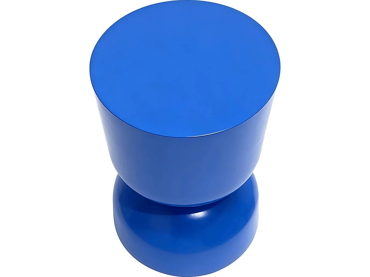 Bout de canapé en résine bleu brillant Ø31 cm - Tilda