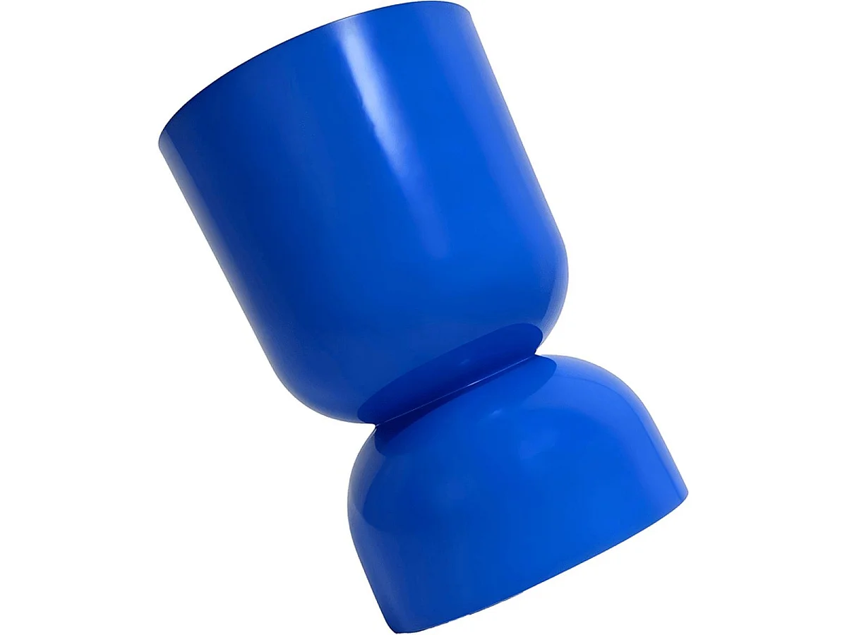 Bout de canapé en résine bleu brillant Ø31 cm - Tilda