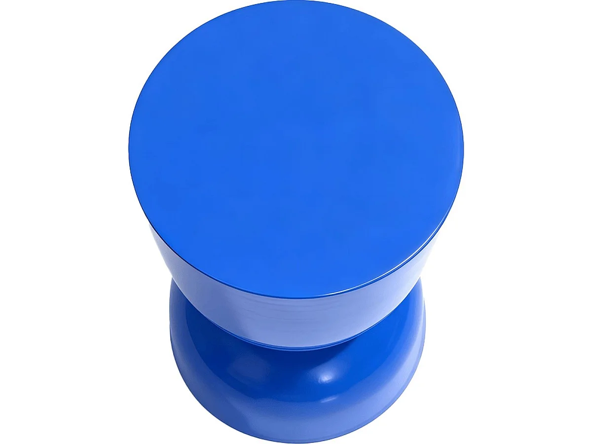 Bout de canapé en résine bleu brillant Ø31 cm - Tilda