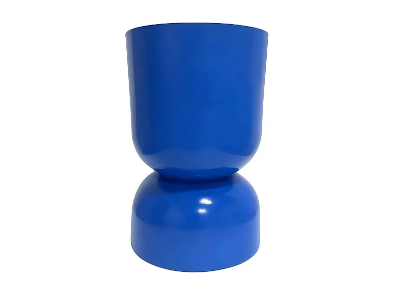 Bout de canapé en résine bleu brillant Ø31 cm - Tilda